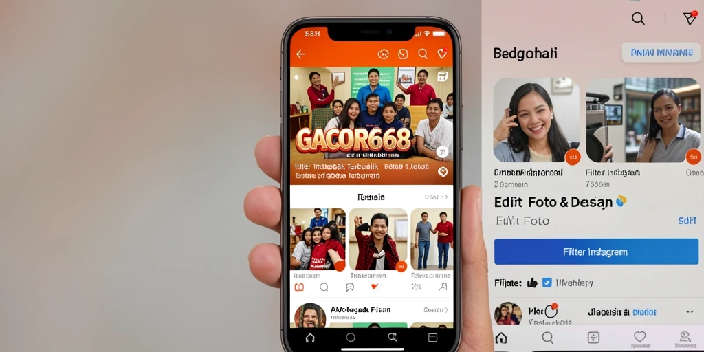 Antarmuka GACOR668 dengan koleksi filter Instagram yang beragam.