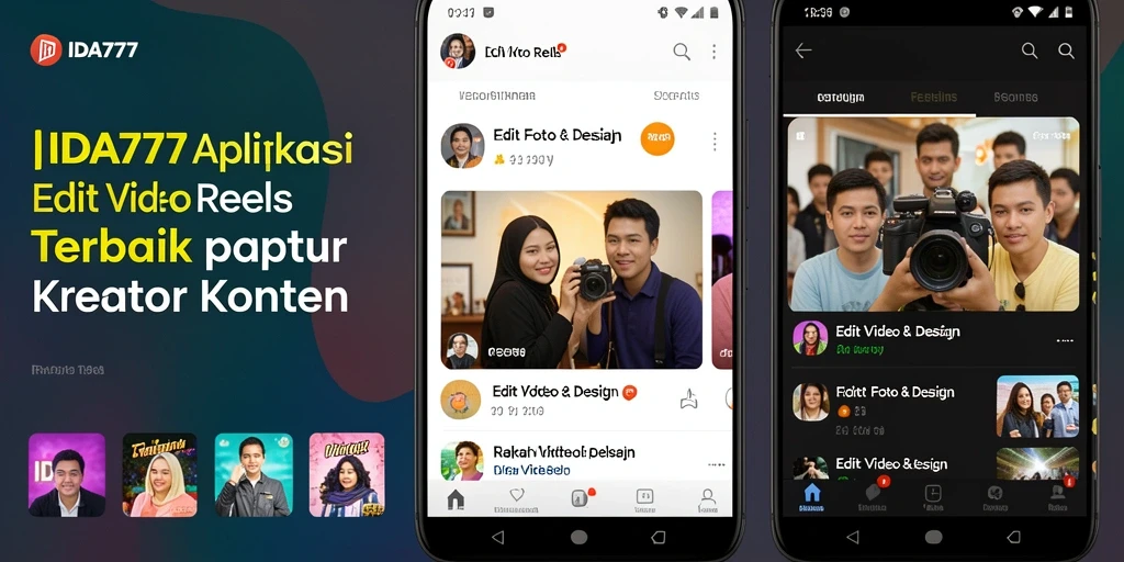 Tampilan antarmuka aplikasi IDA777 untuk Edit Video Reels yang menarik.