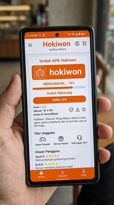 Tampilan halaman APK hokiwon